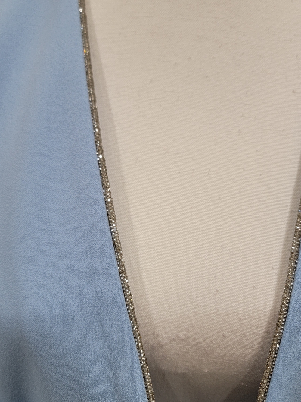Joseph Ribkoff Light Blue Cropped Open-Front Jacket with Silver Trim - Picture 2 of 7